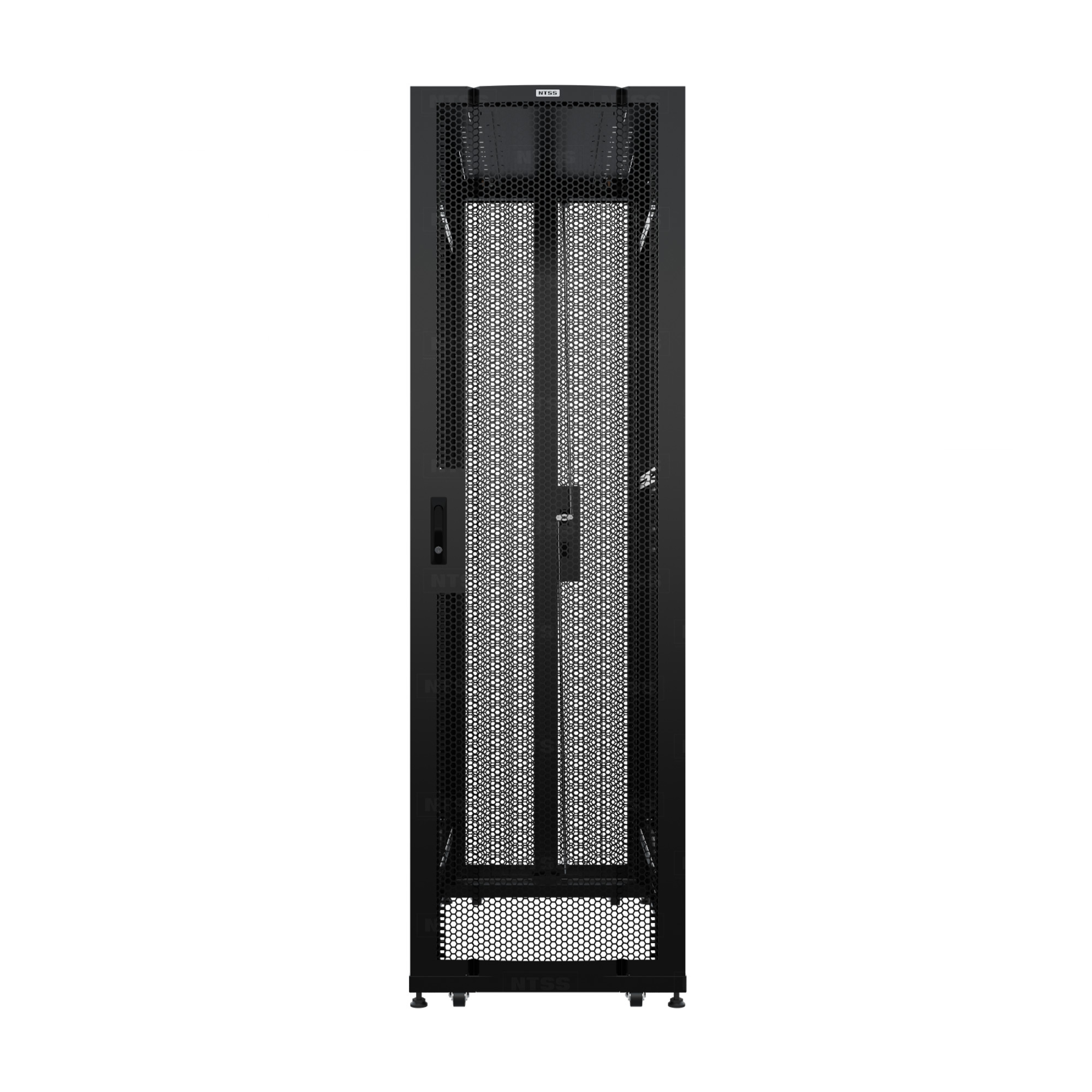 Шкаф серверный напольный 48U 600x1200 мм, перфорация/металл, черный, NTSS ПРОЦОД DS (NTSS-DS48-60120)
