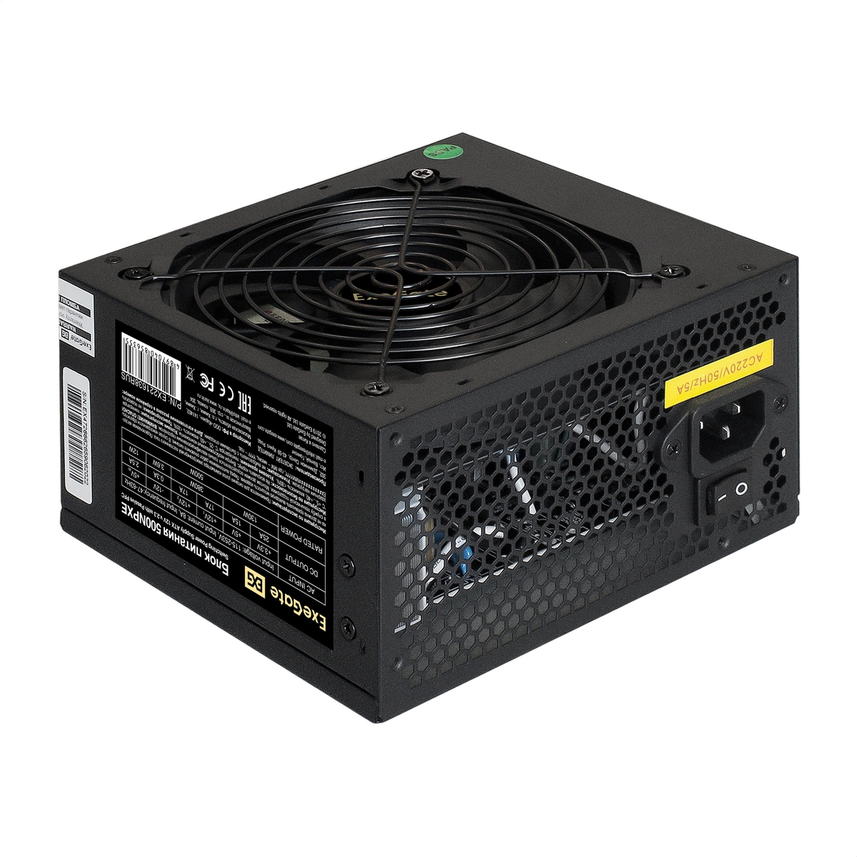 

Блок питания 500 Вт ATX Exegate 500NPXE, 120 мм, Bulk (OEM) (EX221638RUS-PC), 500NPXE