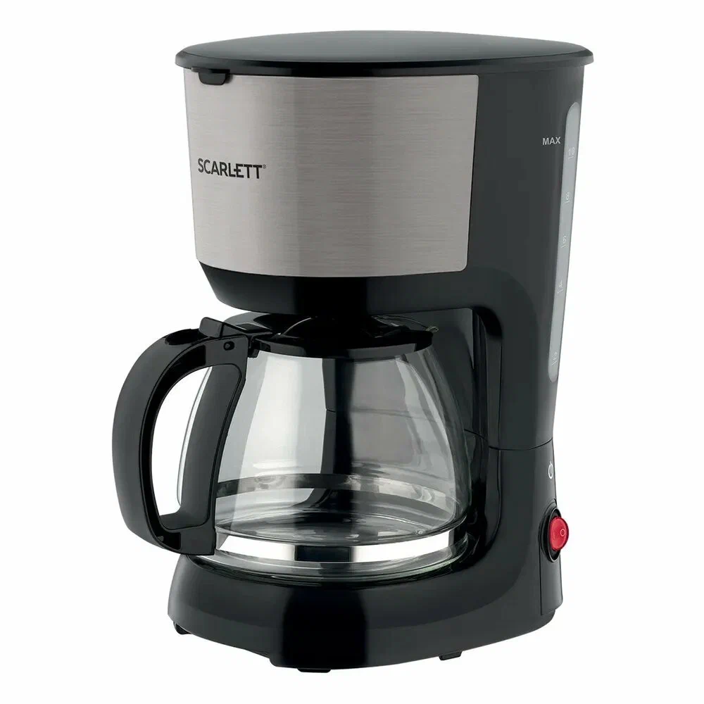 

Кофеварка капельная Scarlett SC-CM33011, 750 Вт, кофе молотый, 1.25 л/1.25 л, черный/серебристый (SC-CM33011), SC-CM33011