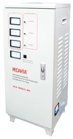 Стабилизатор напряжения Ресанта ACH-9000/3-ЭМ, 9 кВт, EURO, серый