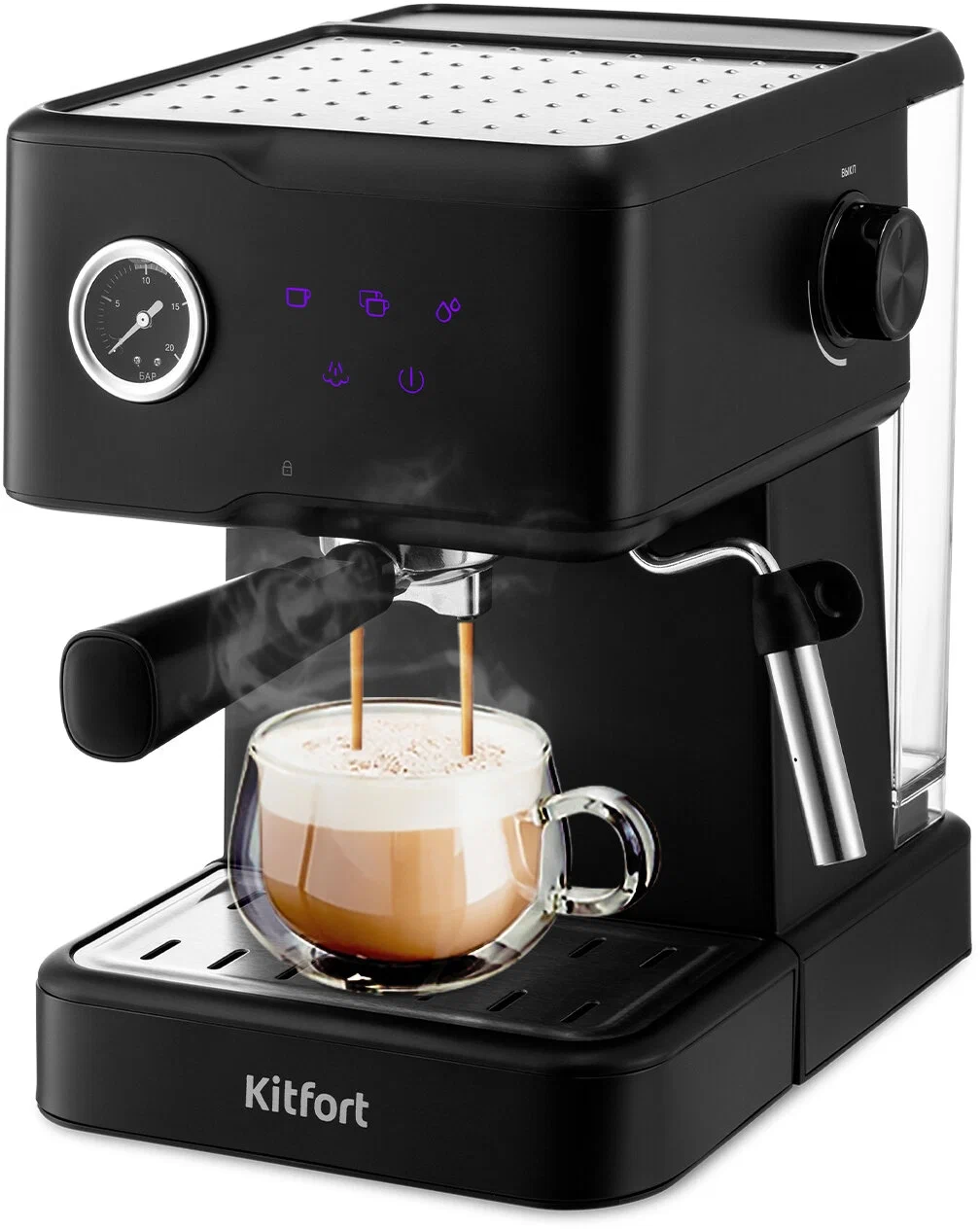 Кофеварка рожковая Kitfort КТ-7124, 950 Вт, 1.5 л