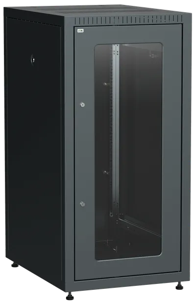 

Шкаф телекоммуникационный напольный 24U 600x800 мм, стекло/металл, черный, разборный, ITK LINEA E LE05-24U68-GM (LE05-24U68-GM), LE05-24U68-GM