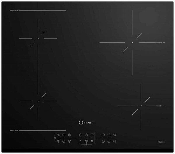 

Индукционная варочная панель INDESIT IB 41B60 BF, 4 конфорки, черный (869890400080), Черная, IB 41B60 BF