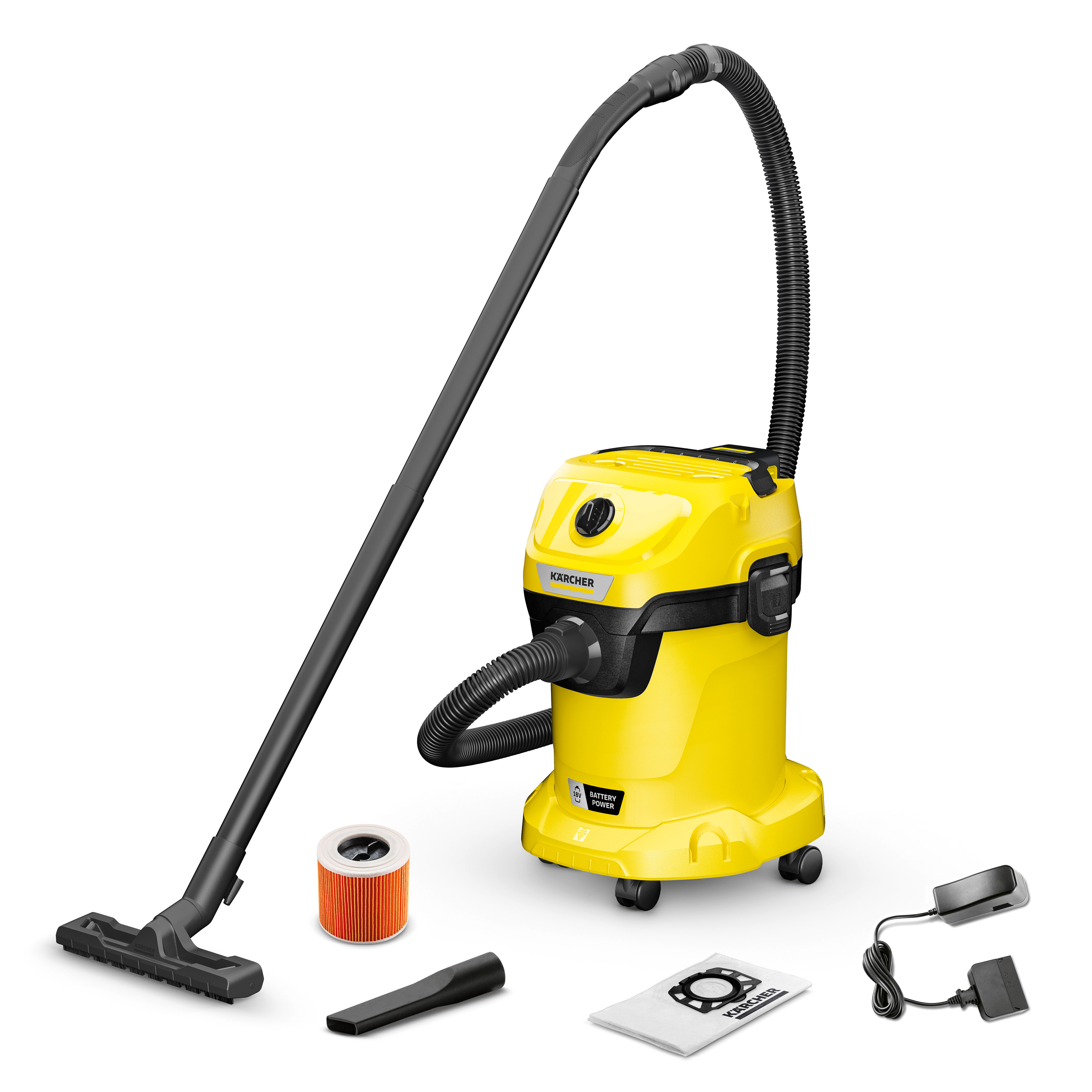 

Строительный пылесос KARCHER WD 3-18 V-17/20 BATTERY SET, аккумуляторный, влажная, сухая уборка, объем пылесборника 17 л, контейнер, мешок, диаметр шланга 3.5 см, длина шланга 2 м, 3.77 кг (1.628-551.0) АКБ+ЗУ, WD 3-18 V-17/20 BATTERY SET