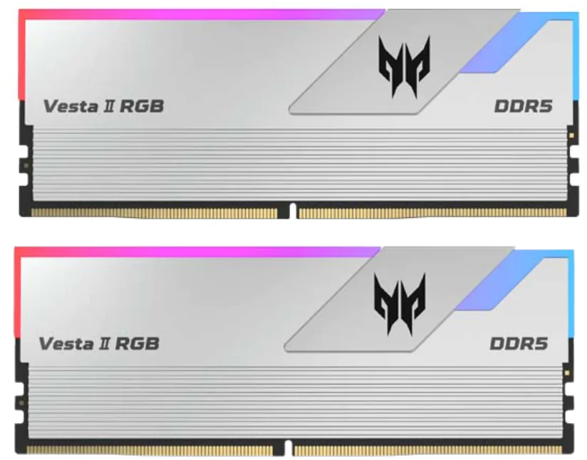 

Комплект памяти DDR5 DIMM 32Gb (2x16Gb), 6000MHz, CL32, 1.35V, Acer, Predator Vesta II RGB (BL.9BWWR.379) Retail, BL.9BWWR.379