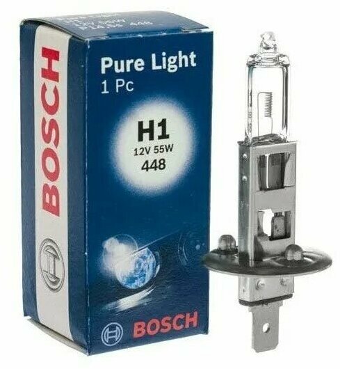 

Лампа автомобильная галогенная Bosch Pure light, ближний/дальний свет, 55 Вт, 12 В, H1, 3500 K, 1 шт. (1987302011), Pure light