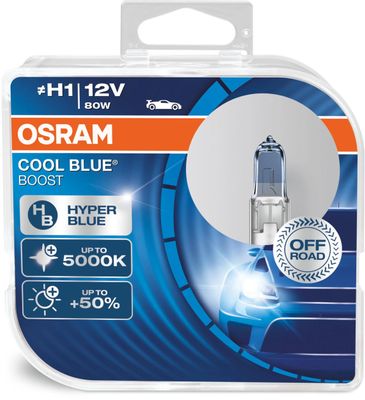 Лампа автомобильная галогенная Osram, дальний свет, 80 Вт, 12 В, H1, 5500 K, 2 шт. (62150CBB-HCB)