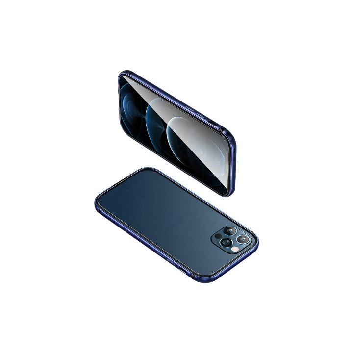 Чехол-накладка Usams Fellwell Series US-BH633 для смартфона Apple iPhone 12 Mini, алюминий, TPU, синий