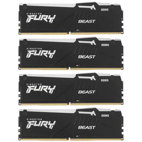 

Комплект памяти DDR5 DIMM 64Gb (4x16Gb), 6000MHz, CL40, 1.35V, Kingston, Fury Beast Black RGB (KF560C40BBAK4-64) Retail, KF560C40BBAK4-64