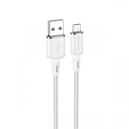 

Кабель USB-Micro USB, быстрая зарядка, 2.4А, 1 м, белый, Borofone Cyber BX90, BX90