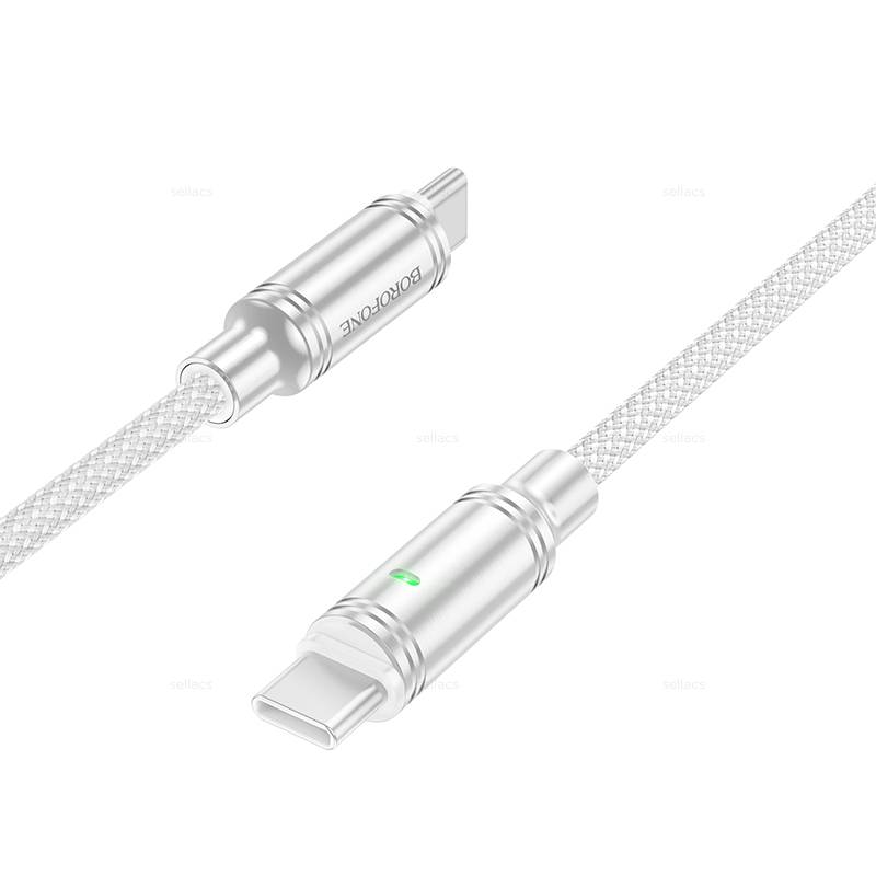 

Кабель USB Type-C-USB Type-C, быстрая зарядка, 3А, 60 Вт, 1.2 м, серый, Borofone BU40, BU40