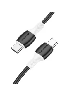 

Кабель USB Type-C-USB Type-C, быстрая зарядка, 3А, 60 Вт, 1 м, черный, Borofone rise BX84 (6974443386820), BX84