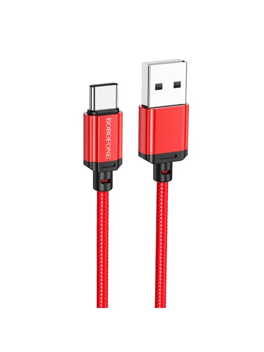 

Кабель USB-USB Type-C, быстрая зарядка, 3А, 1 м, красный, Borofone Sharp BX87, BX87