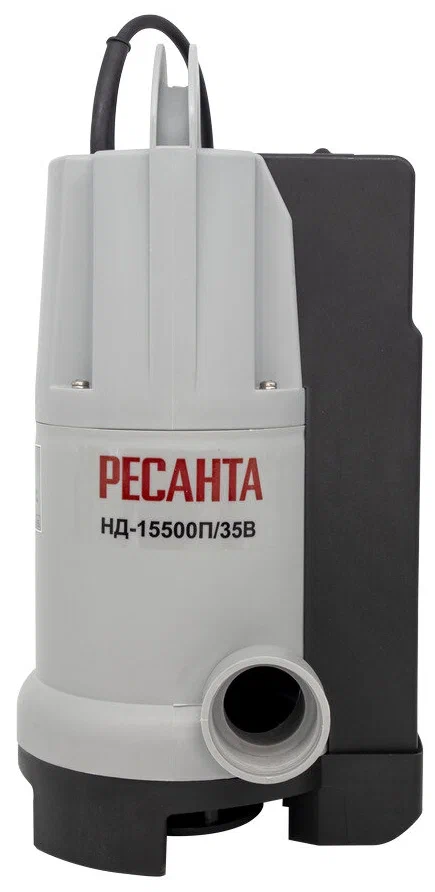 

Электрический водяной насос РЕСАНТА НД-15500П/35B, 900 Вт, погружной, дренажный, производительность 258 м³/мин, 5 кг (77/2/4), НД-15500П/35B