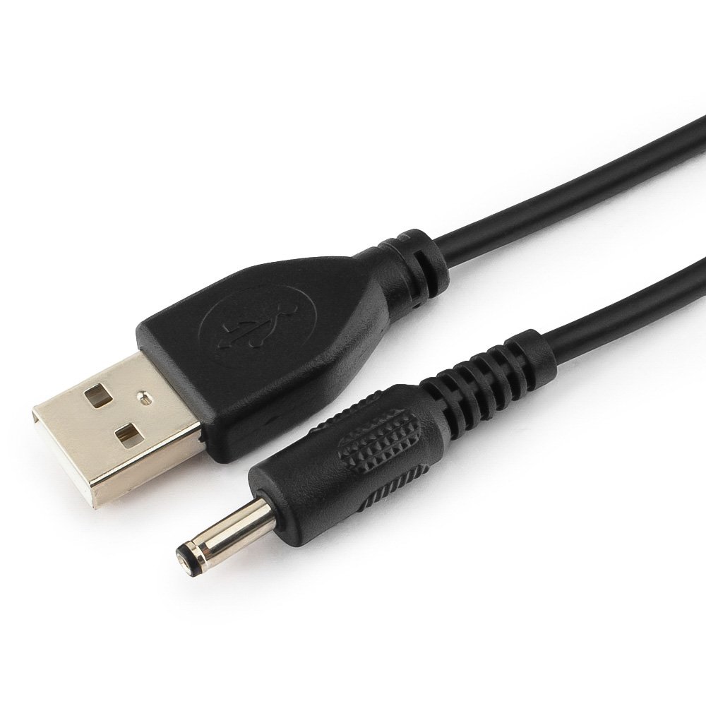 

Кабель USB 2.0(Am)-DC 3.5x1.35mm(m), экранированный, 0.5 А, 1.8 м, черный, Cablexpert CC-USB-AMP35-6-N (CC-USB-AMP35-6-N), CC-USB-AMP35-6-N