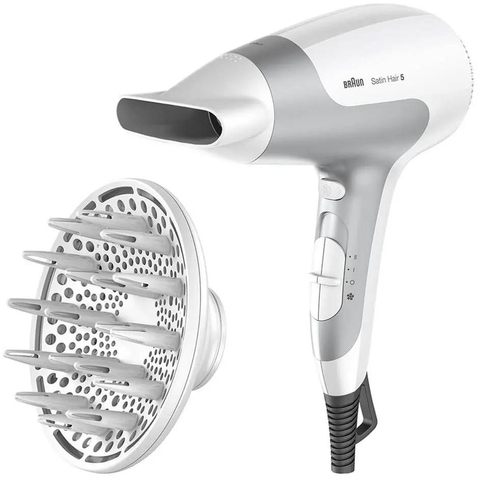 

Фен Braun Satin Hair 5 BRHD585E 2.5 кВт, режимов: 3, насадок: 2, белый (BRHD585E), BRHD585E