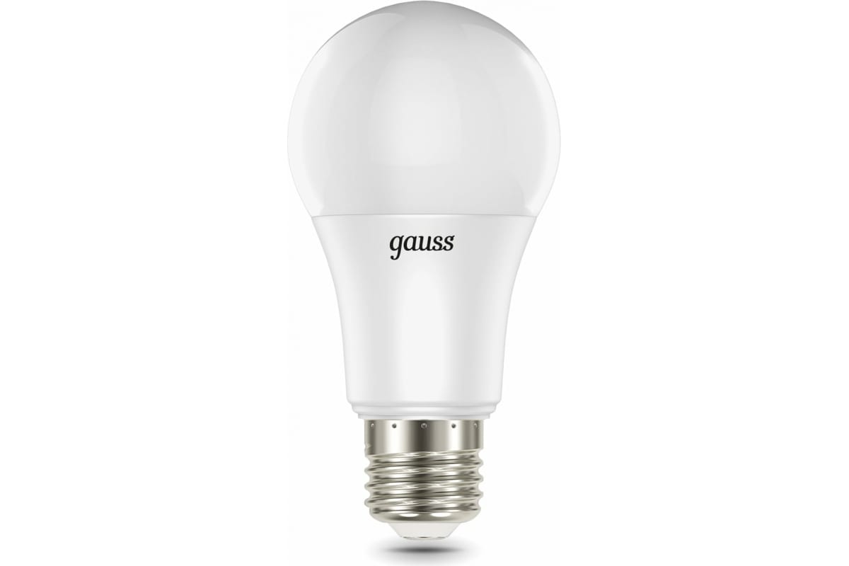 Лампа светодиодная E27 груша/A60, 10 Вт, 2700 K-6500 K / RGB, диммируемая, 220 В, Gauss RGBW+димирование (102102410)