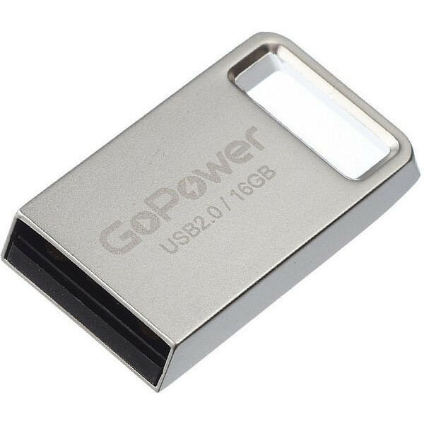 Флешка 16Gb USB 2.0 GoPower MINI, серебристый (00-00027357)