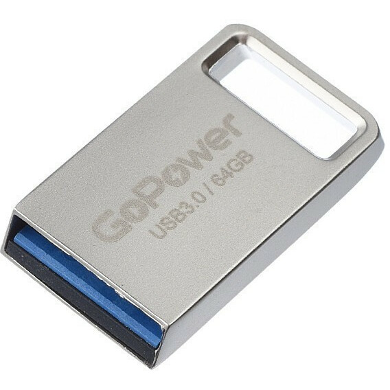 Флешка 64Gb USB 2.0 GoPower MINI, серебристый (00-00027359)