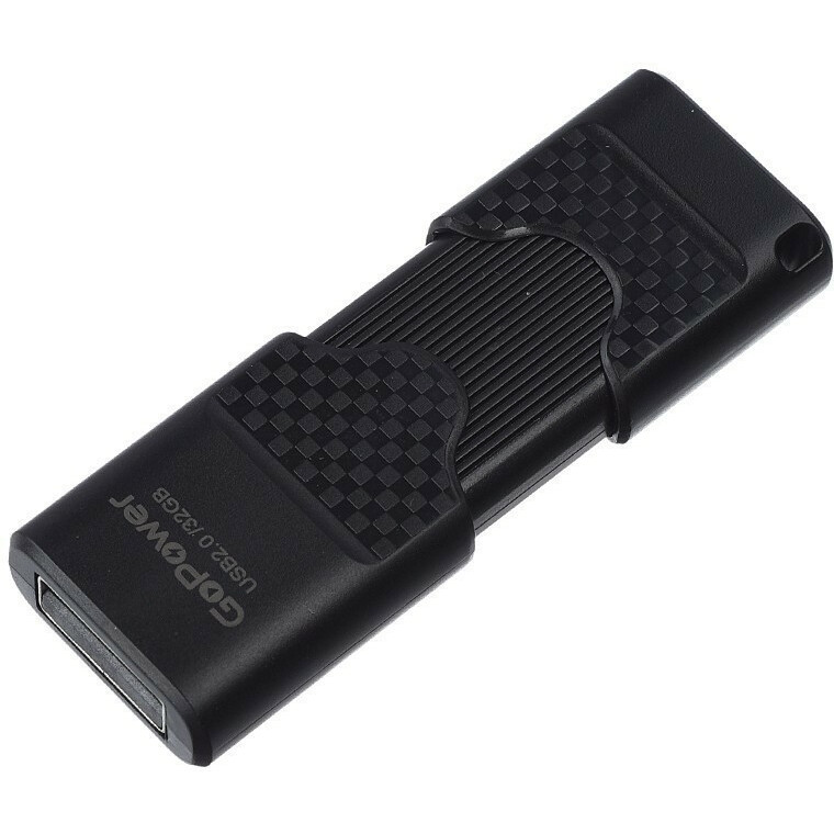 Флешка 32Gb USB 2.0 GoPower Slider, черный (00-00025964)