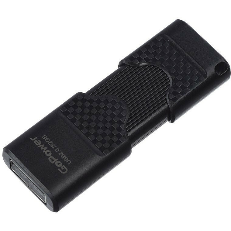

Флешка 32Gb USB 2.0 GoPower Slider, черный (00-00025964)