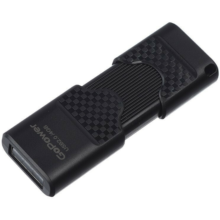 Флешка 4Gb USB 2.0 GoPower Slider, черный (00-00025961)