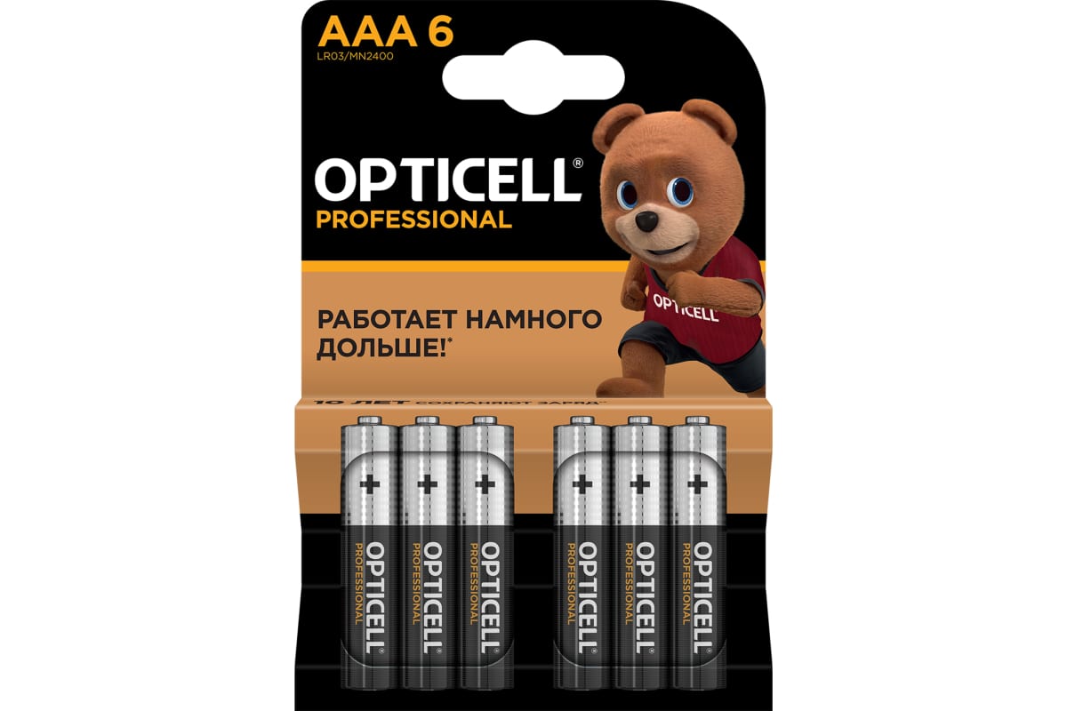 

Батарейка OPTICELL Professional, AAA (LR03), 1.5V, 6 шт. (5052004)