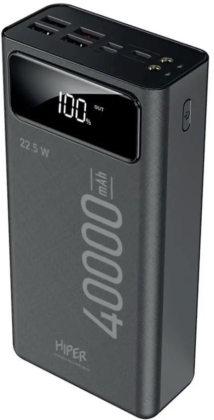 

Портативный аккумулятор (Powerbank) HIPER DELTA 40000, 40 А·ч, 5, 3А, Type-C, QC, PD, черный (DELTA 40000), DELTA 40000