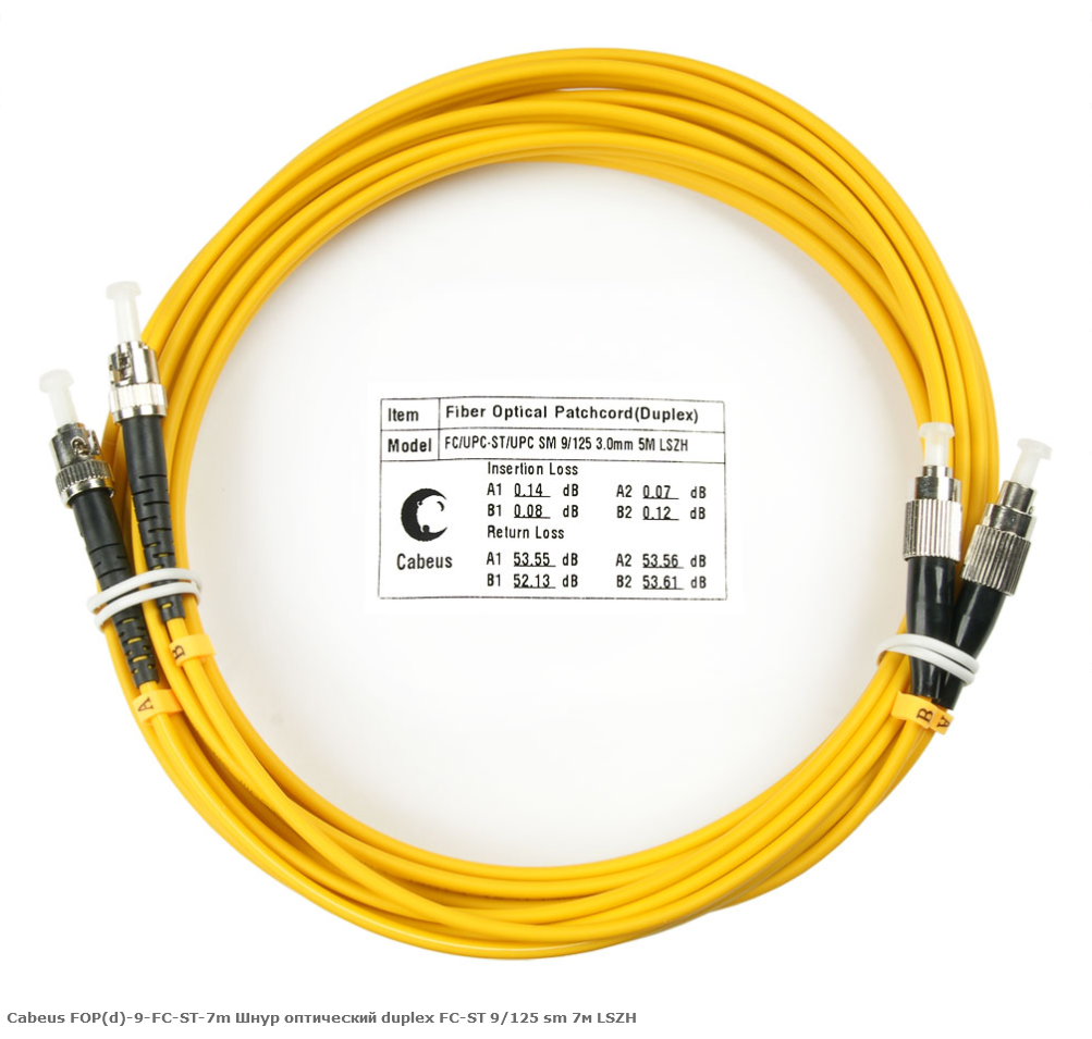 

Патч-корд оптический Cabeus FOP(d)-9-FC-ST-7m, FC/UPC-ST/UPC, одномодовый, 9/125, OS2, двойной, 7 м, LSZH, желтый (FOP(d)-9-FC-ST-7m), FOP(d)-9-FC-ST-7m