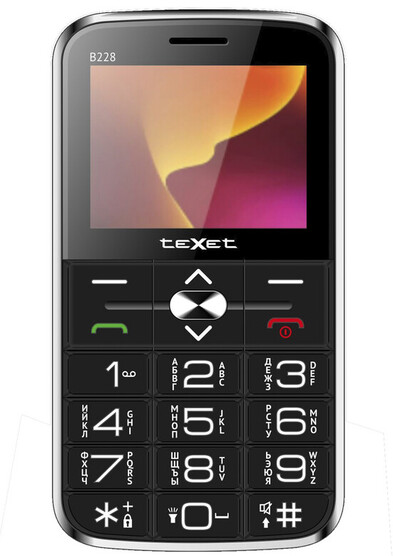 Мобильный телефон teXet TM-B228 черный