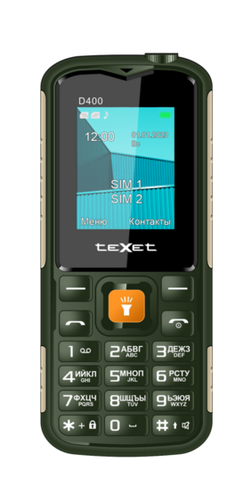 

Мобильный телефон teXet TM-D400, 1.77" 160x128 TN, 32Mb RAM, 64Mb, 2-Sim, 1500 мА·ч, micro-USB, зеленый (TM-D400GN), TM-D400