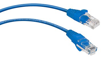 Патч-корд UTP кат.5e, 1 м, RJ45-RJ45, синий, CU, Cabeus (PC-UTP-RJ45-Cat.5e-1m-BL)