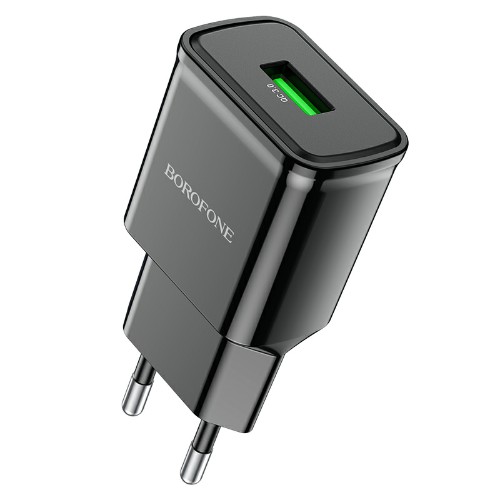 

Сетевое зарядное устройство Borofone Heavenly BA59A 18 Вт, USB, EU, Quick Charge, черный (6974443380163), BA59A