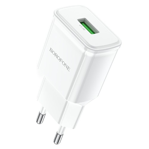 

Сетевое зарядное устройство Borofone Heavenly BA59A 18 Вт, USB, EU, Quick Charge, белый (6974443380170), BA59A