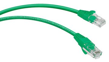 Патч-корд UTP кат.5e, 0.5 м, RJ45-RJ45, зеленый, CU, LSZH, Cabeus (PC-UTP-RJ45-Cat.5e-0.5m-GN-LSZH) - фото 1