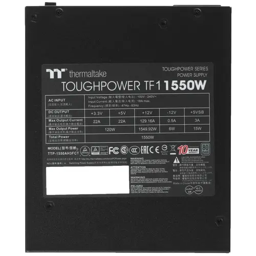 Блок питания 1550 Вт, Thermaltake Toughpower TF1 1550W - TT