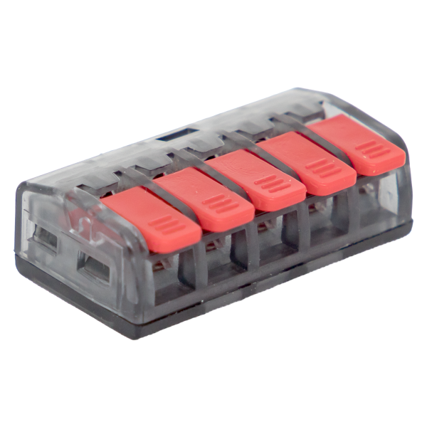 

Клемма EKF PROxima СМК 221-415 5x0.2-4 мм², 100 шт., с рычагами, прозрачный/красный (plc-smk-221-415), СМК 221-415