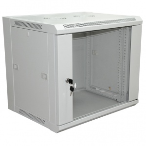 Шкаф телекоммуникационный настенный 12U 600x450 мм, стекло/металл, серый, NTSS ПРЕМИУМ (NTSS-W12U6045GS-2)