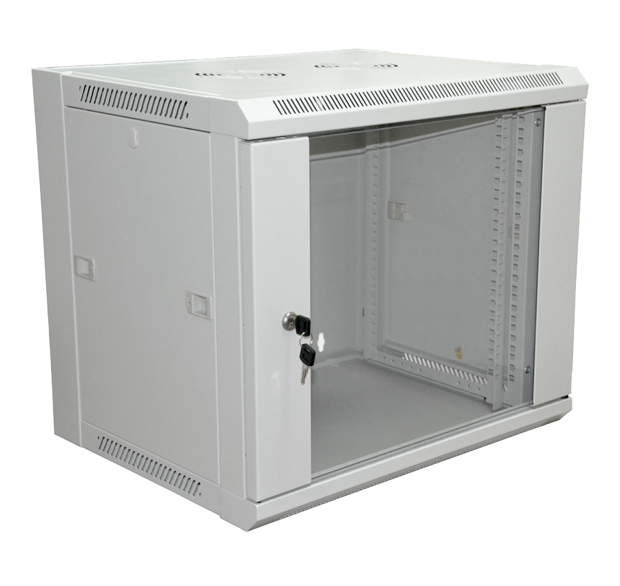 Шкаф телекоммуникационный настенный 12U 600x600 мм, стекло/металл, серый, NTSS ПРЕМИУМ (NTSS-W12U6060GS-2)