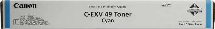 Картридж лазерный Canon C-EXV49C/8525B002, голубой, 19000 страниц, оригинальный для Canon imageRUNNER ADVANCE С33XX, C35XX, DX C37XX б/у, отказ от покупки, не эксплуатировался