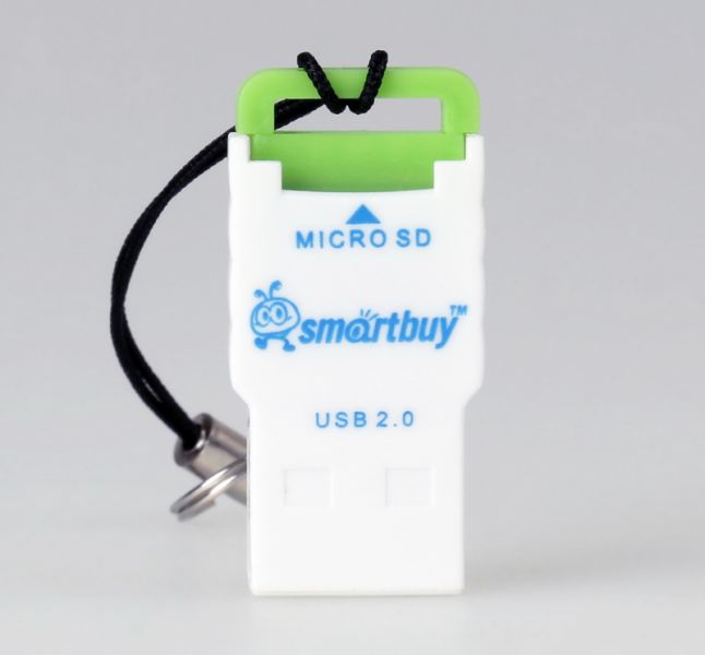

Картридер внешний Smartbuy SBR-707-G, microSD, USB 2.0, зеленый, SBR-707-G