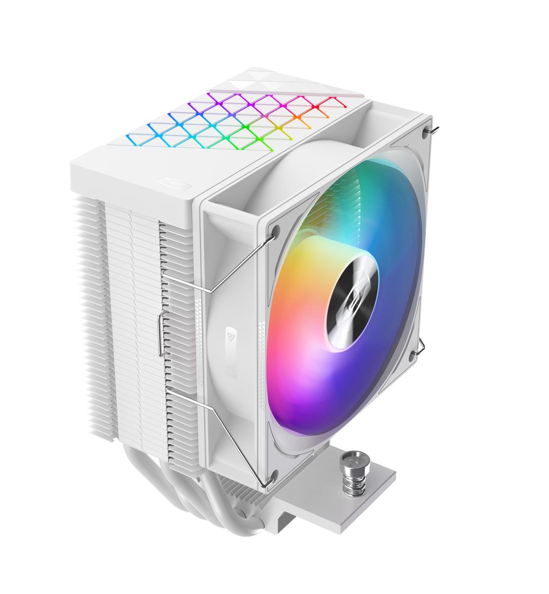 

Кулер для процессора PCcooler R400 ARGB WH для Socket/115x/1200/1700/1851/AM4/AM5, 90 мм, 2200rpm, 28.3 дБА, 180 Вт, 4-pin PWM+3-pin 5V ARGB, Al+Cu, ARGB (R400 ARGB WH), R400 ARGB WH