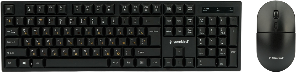 Клавиатура + мышь Gembird KBS-6000, беспроводная, USB, черный (KBS-6000)