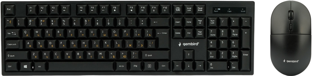 

Клавиатура + мышь Gembird KBS-6000, беспроводная, USB, черный (KBS-6000), KBS-6000