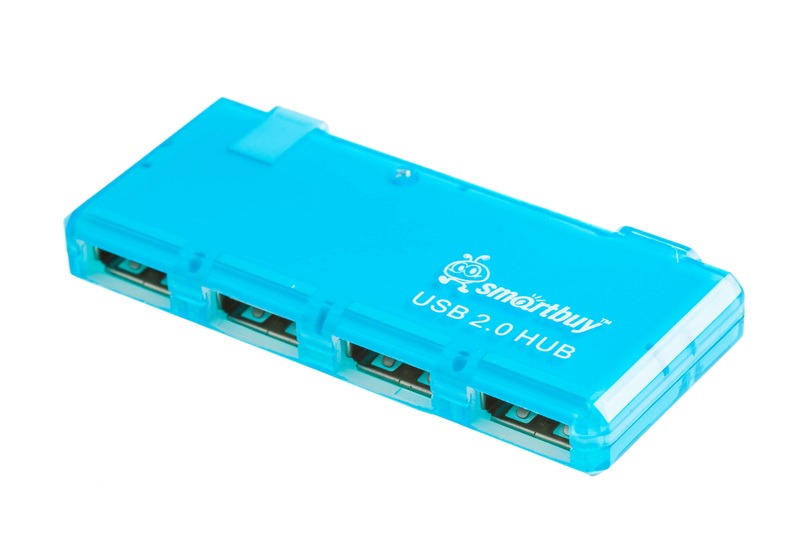 Концентратор Smartbuy SBHA-6110-B, 4xUSB 2.0, голубой