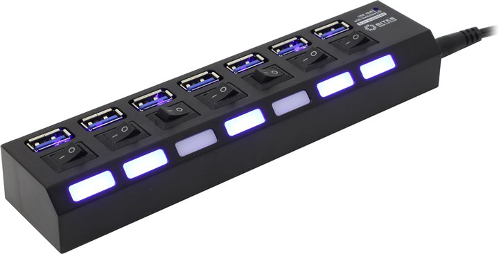 

Концентратор 5bites HB37-303PBK, 7xUSB 3.0, блок питания, черный, HB37-303PBK