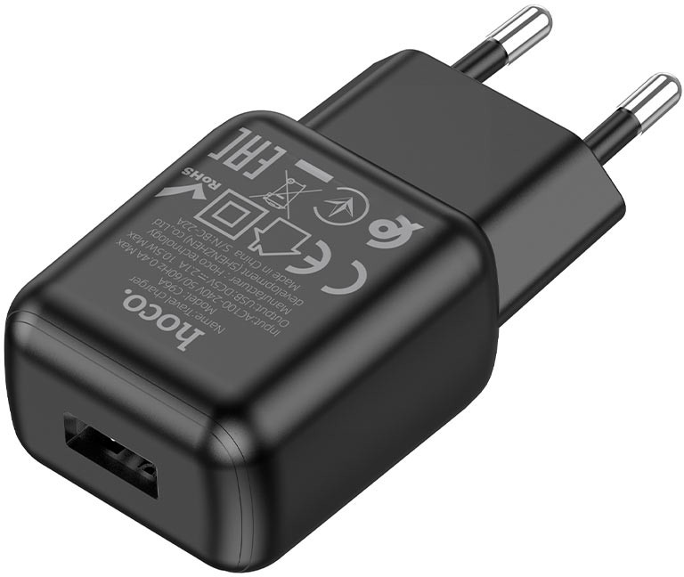 

Сетевое зарядное устройство Hoco C88A, USB, EU, черный (6931474749550), C88A