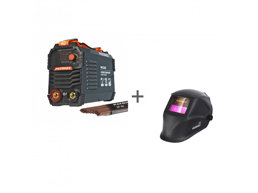 

Сварочный аппарат Patriot WM230D, MMA, инверторный, MMA (20А-230А), 140 В-240 В (605302290), WM230D