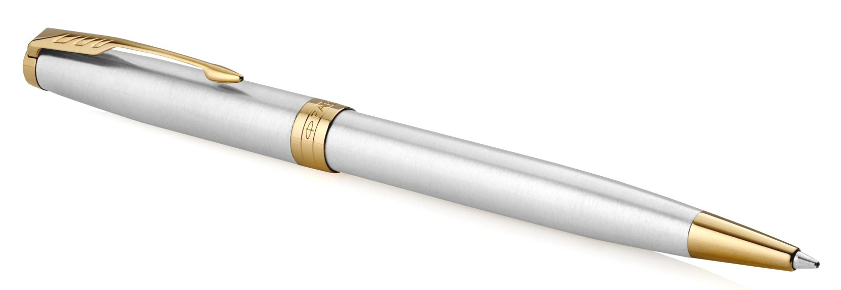 

Ручка шариковая автомат Parker Sonnet Core K527, цвет чернил: черный, сталь нержавеющая шлифованная, подарочная упаковка (CW1931507), K527