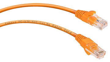 Патч-корд UTP кат.5e, 0.5 м, RJ45-RJ45, оранжевый, CU, Cabeus (PC-UTP-RJ45-Cat.5e-0.5m-OR)